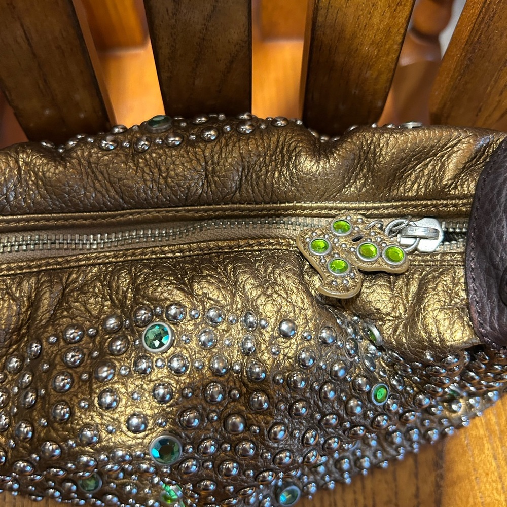 Cole Haan G Series Bronze Leather Studded Handbag/Wristlet Like New!! - Picture 2 of 13